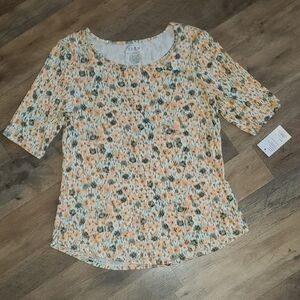 NWT Apt. 9 Medium Women's Orange and Green Blouse